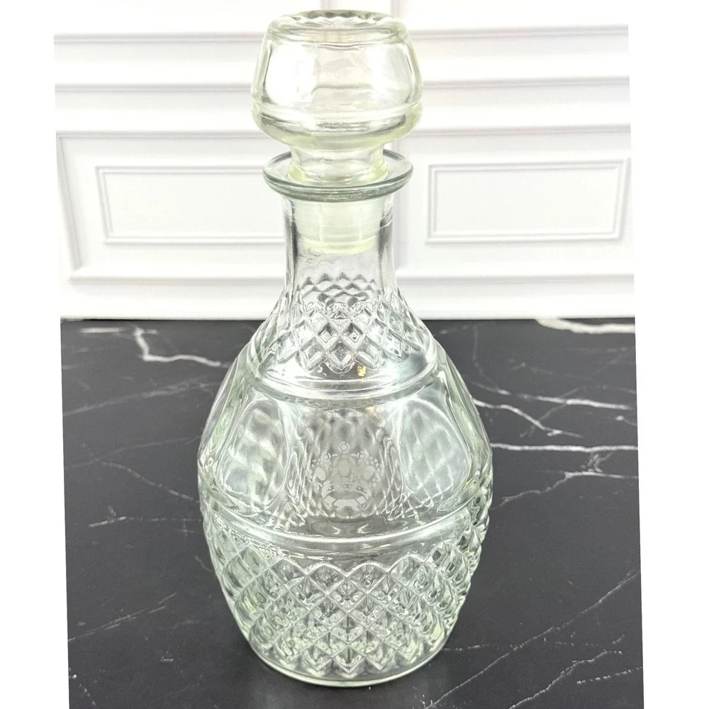 VTG 1970s Princess House Pressed Royal Crown Decanter with Stopper 10